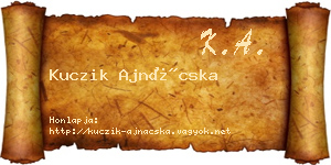 Kuczik Ajnácska névjegykártya